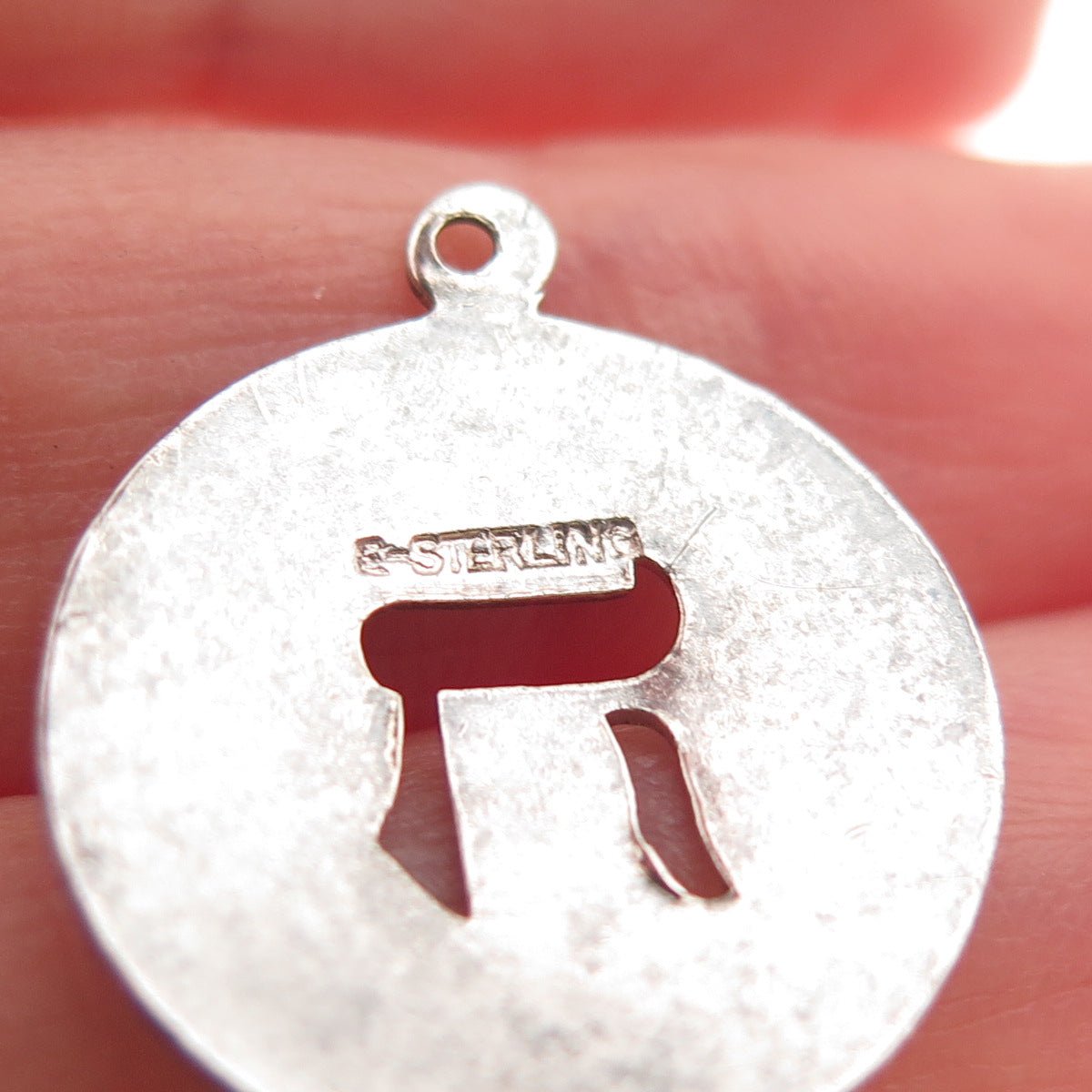 Elco 925 Sterling Silver Vintage Letter Chai Judaica Charm Pendant