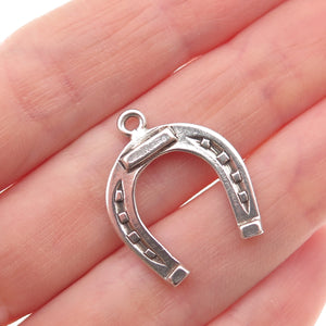 925 Sterling Silver Vintage Horseshoe Good Luck Mini Charm Pendant