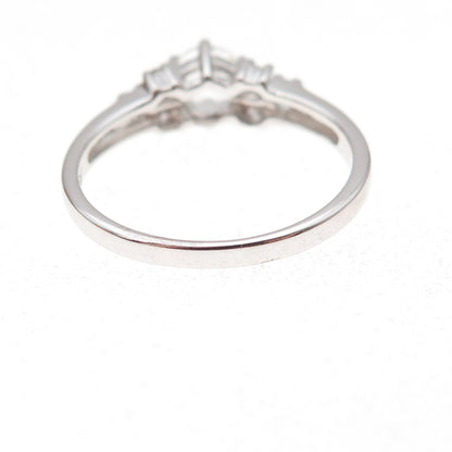 Bradford 925 Sterling Silver Real White Topaz Engagement Ring Size 9.25