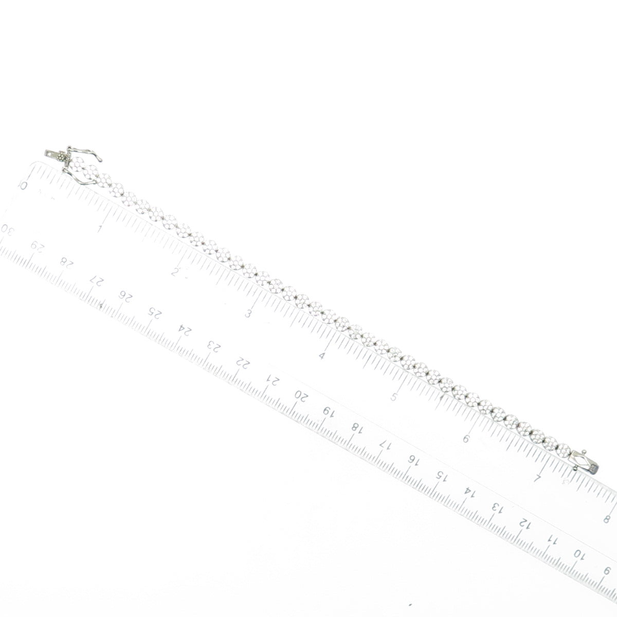 925 Sterling Silver Round-Cut C Z Tennis Link Bracelet 7"