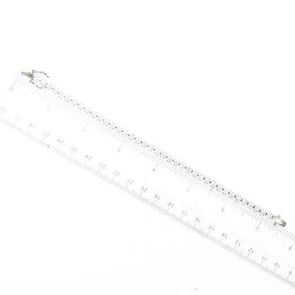 925 Sterling Silver Round-Cut C Z Tennis Link Bracelet 7"