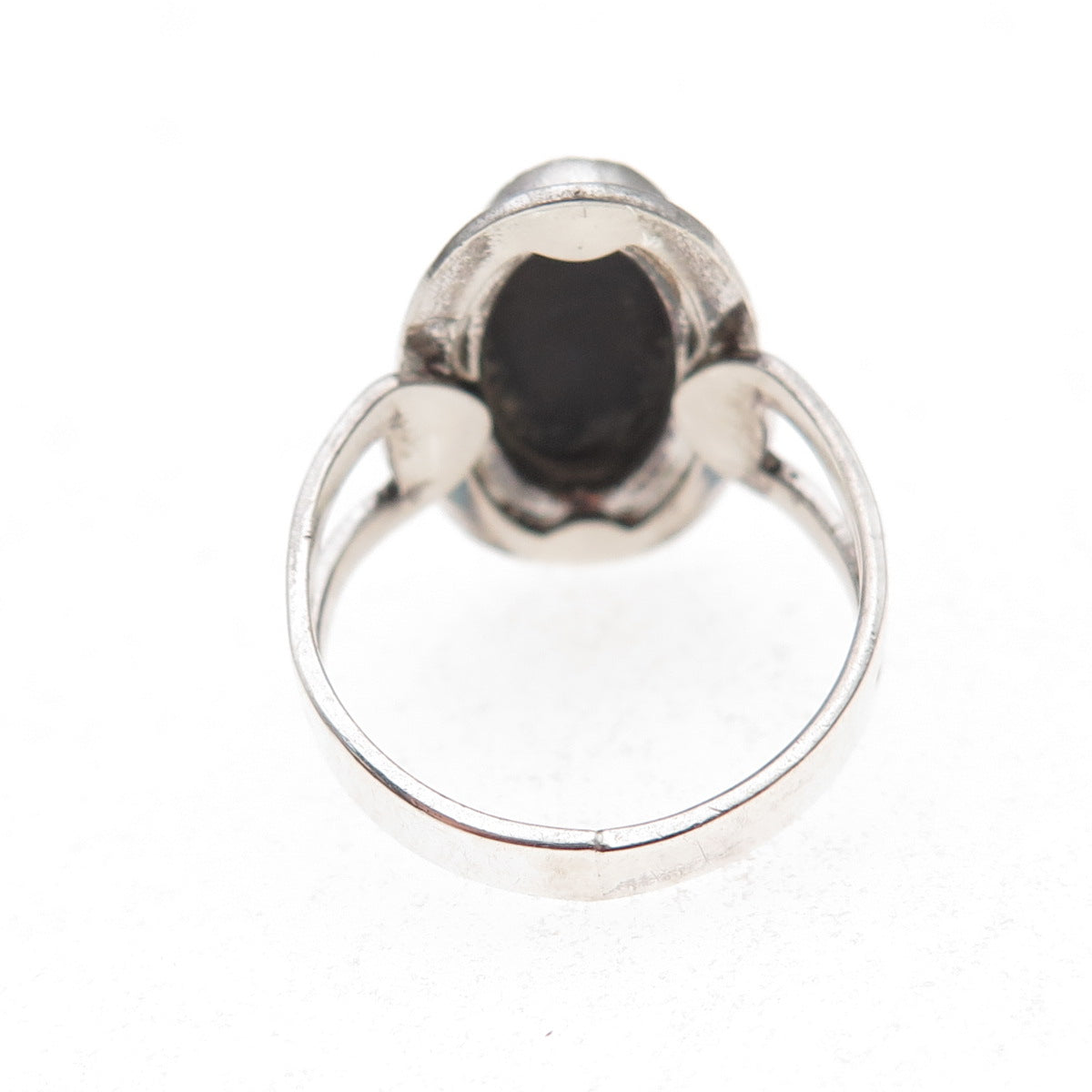 Sarah Coventry 925 Sterling Antique Art Deco Real MOP Lady Cameo Ring Size 4.25