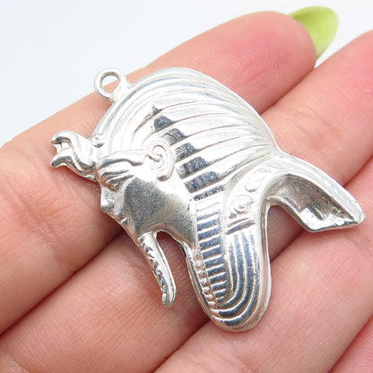 925 Sterling Silver Vintage Egyptian Pharaoh Pendant