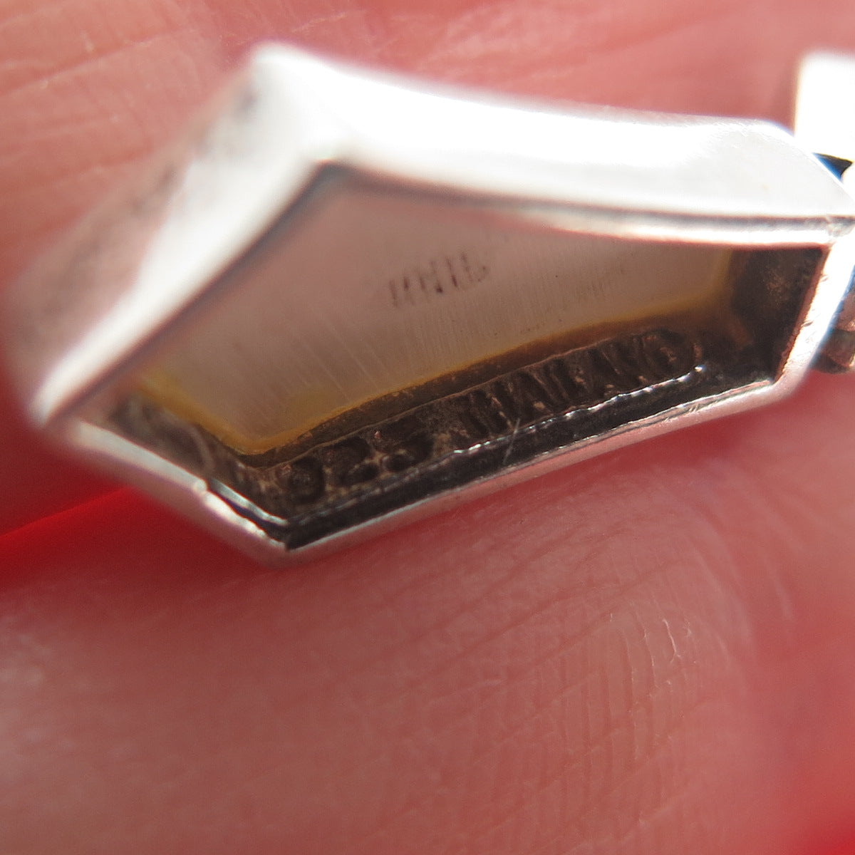 925 Sterling Silver Vintage Real Mother-of-Pearl Modernist Dangle Earrings