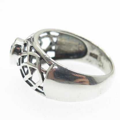 925 Sterling Silver Vintage Round-Cut C Z Woven Ring Size 8.25
