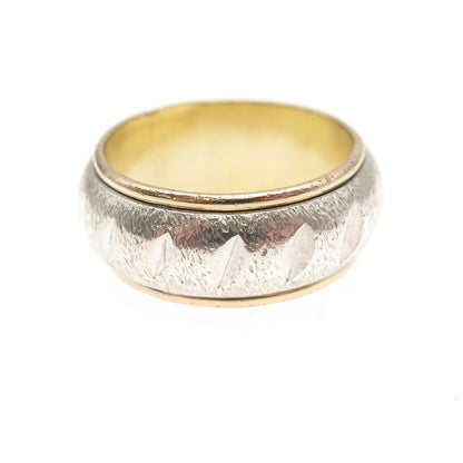 Vargas 925 Sterling 10K Gold Filled Antique Art Deco Rotating Band Ring Size 6