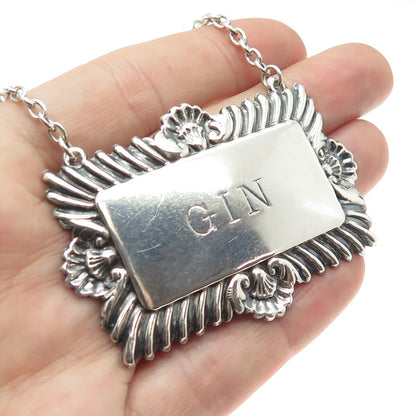 DAVID HOLLANDER & SON 925 Sterling Silver Vintage 1963 Birmingham Gin Bottle Tag