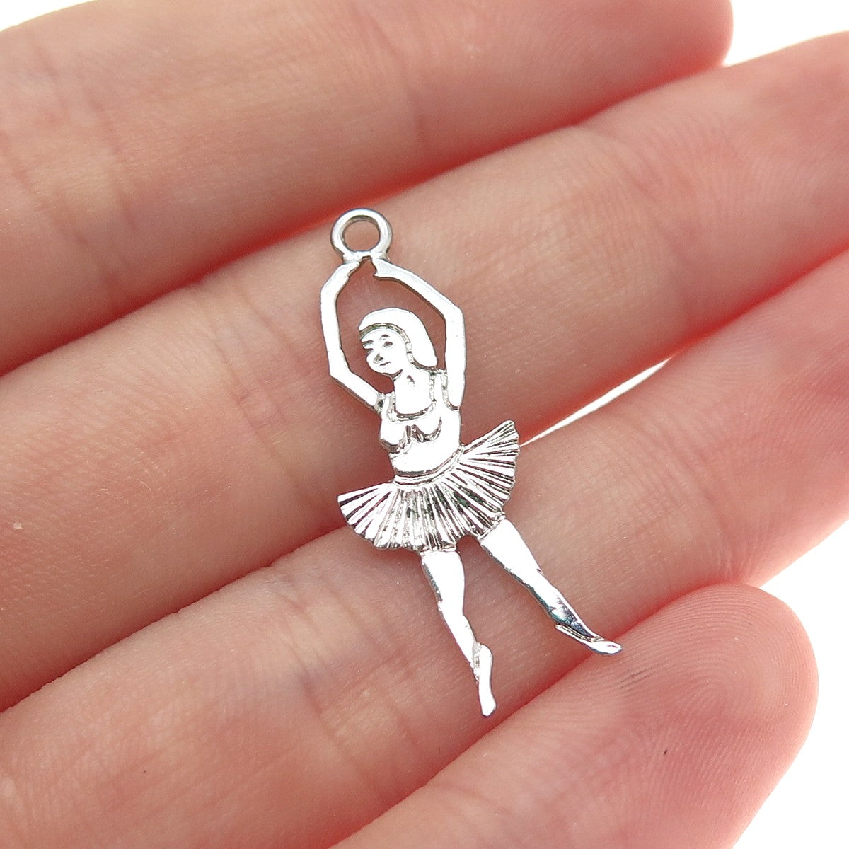 925 Sterling Silver Vintage Ballerina Charm Pendant