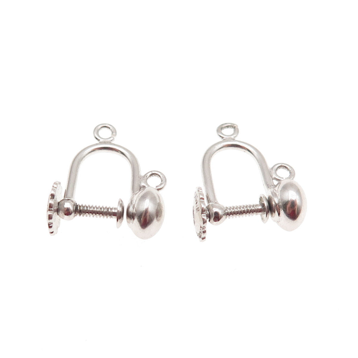 Simmons 925 Sterling Silver Vintage Charm Holder Screw Back Earrings