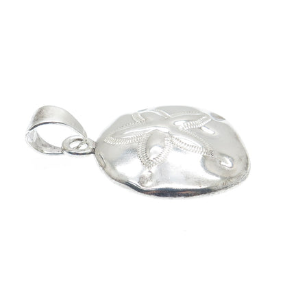 925 Sterling Silver Vintage Sand Dollar Oxidized Charm Pendant