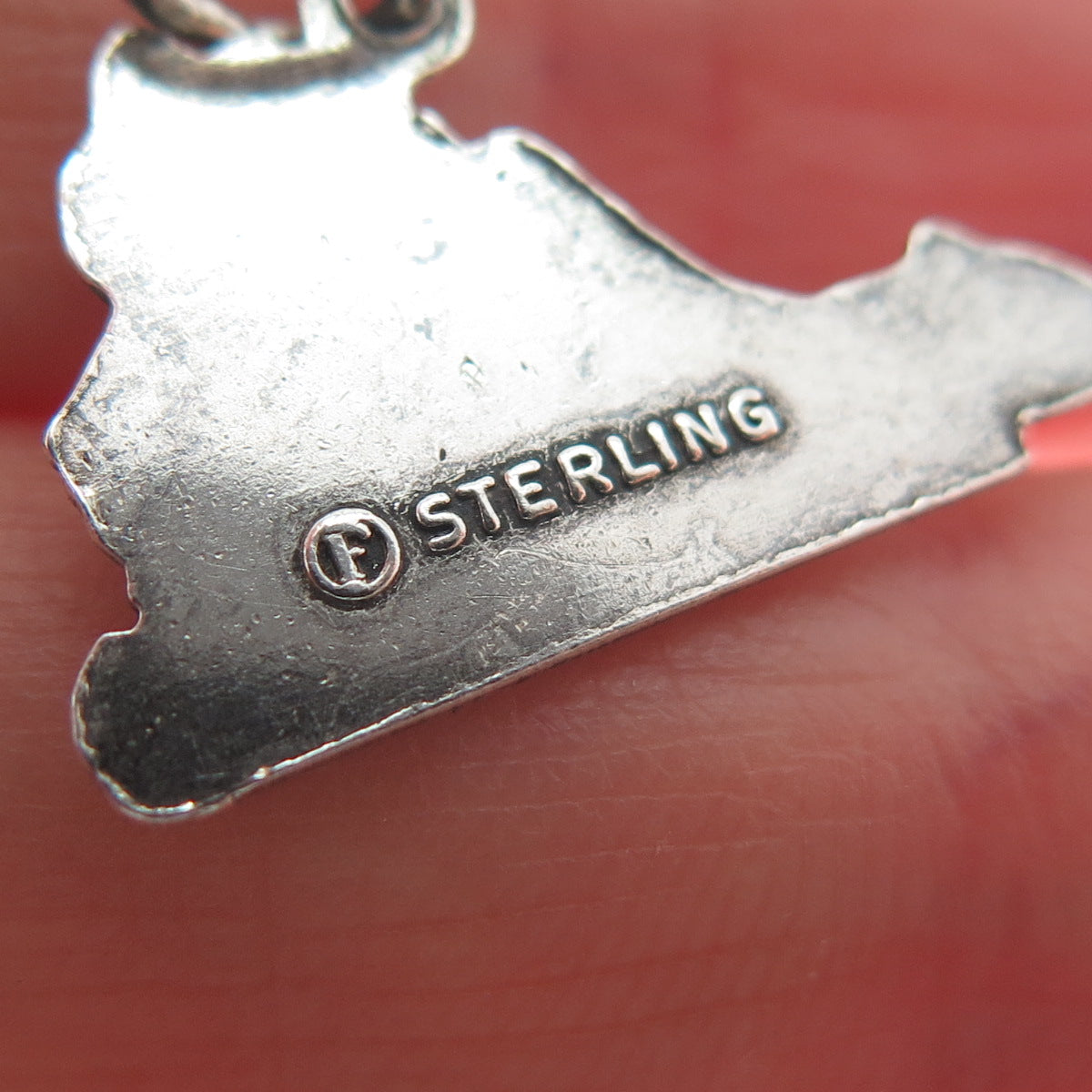 FRENCH & FRANKLIN Sterling Silver Vintage Virginia Oxidized Minimalist Pendant