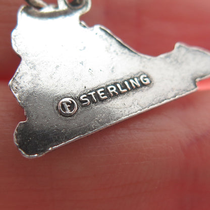 FRENCH & FRANKLIN Sterling Silver Vintage Virginia Oxidized Minimalist Pendant