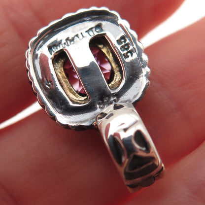 David Yurman 925 Sterling Silver 14K Gold Vintage Real Amethyst Charm Pendant