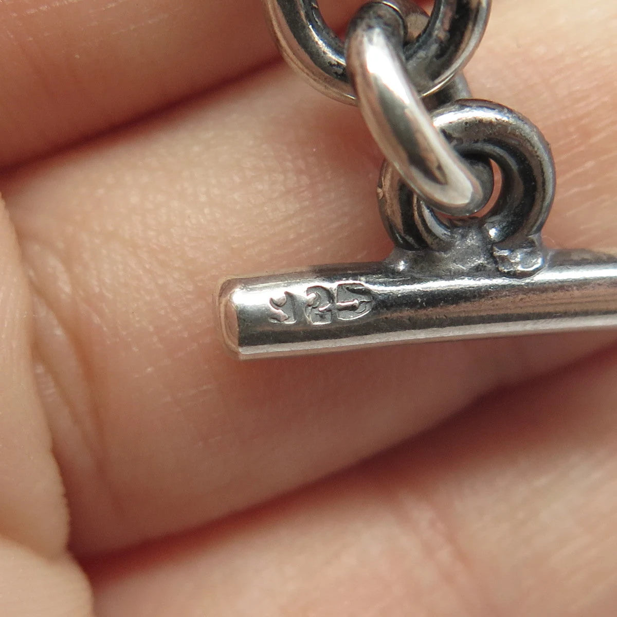 925 Sterling Silver Vintage Knot Rolo Link Bracelet 6.25"