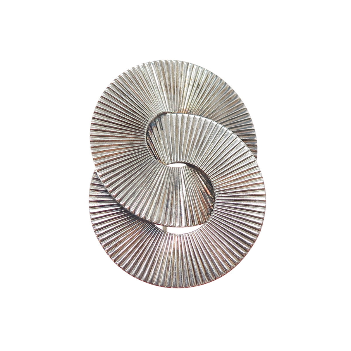 NAPIER 925 Sterling Silver Vintage Modernist Interlocked Circle Pin Brooch