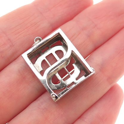 Wells Sterling Silver Antique Art Deco Dollar Bill Lucky Box Mini Charm Pendant