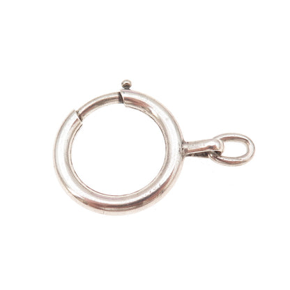 925 Sterling Silver Antique Art Deco Bracelet / Necklace Spring Ring Lock Clasp