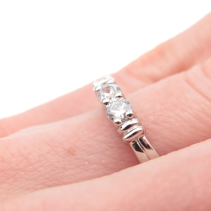 925 Sterling Silver Round-Cut C Z Wedding Ring Size 6