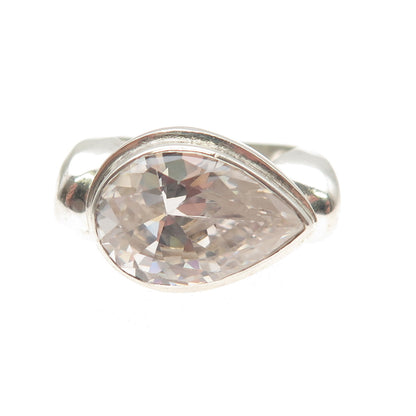 JAD Gioia Clavenzani & Ivano Ghinelli Sterling Silver Vintage C Z Ring Size 5.25