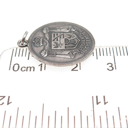 900 Silver Vintage Principality of Liechtenstein Vaduz Castle Charm Pendant