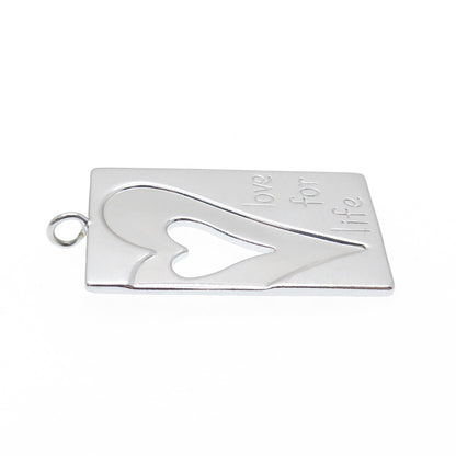 ROSS SIMONS 925 Sterling Silver Vintage Love For Life Heart Charm Pendant