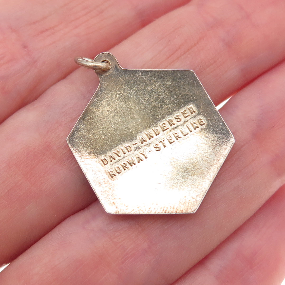 David Andersen Sterling Gold Plated Vintage Norway Enamel Sagittarius Pendant
