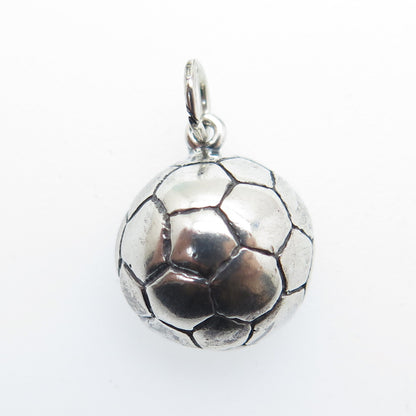 SHUBE 925 Sterling Silver Vintage Football Ball Charm Pendant