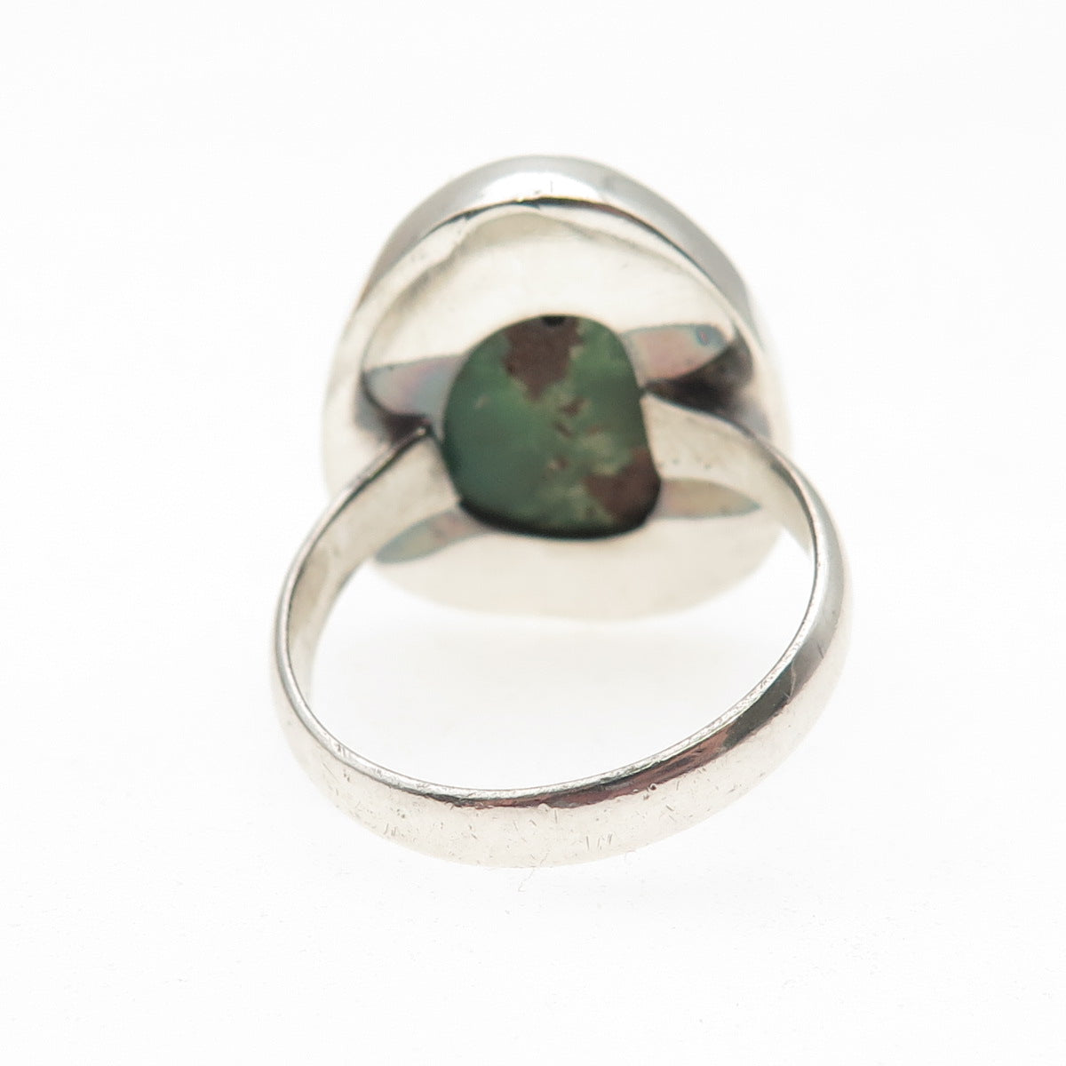 925 Sterling Silver Vintage Real Cabochon Chrysoprase Ring Size 9.5