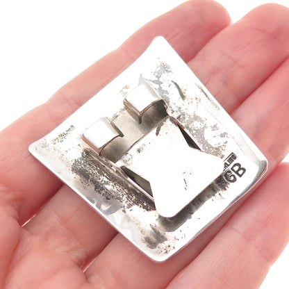 Garrison Boyd Navajo Old Pawn 925 Sterling Silver Vintage Bison Bolo Tie Buckle