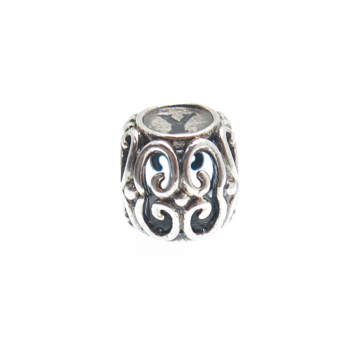 CHAMILIA 925 Sterling Silver Letter Y Initial Ornate Bead Charm