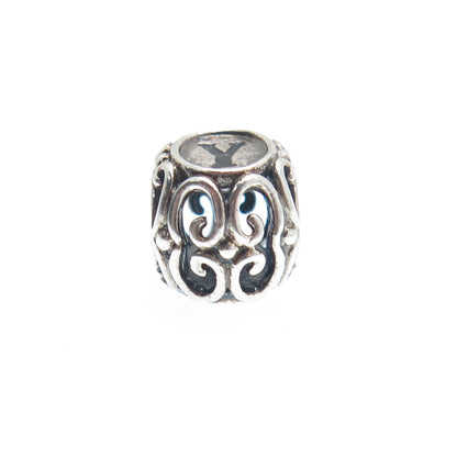 CHAMILIA 925 Sterling Silver Letter Y Initial Ornate Bead Charm