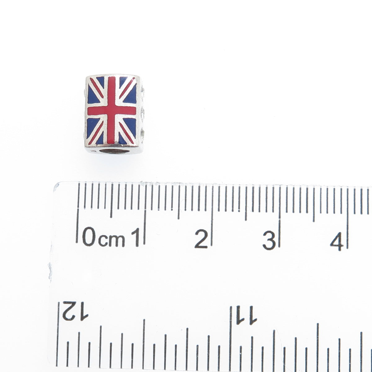 CHAMILIA & SWAROVSKI 925 Sterling Silver Enamel Crystal UK Flag Bead Charm