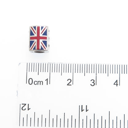 CHAMILIA & SWAROVSKI 925 Sterling Silver Enamel Crystal UK Flag Bead Charm