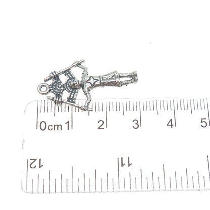 Old Pawn 925 Sterling Silver Vintage Southwestern Kachina Doll Tribal Pendant