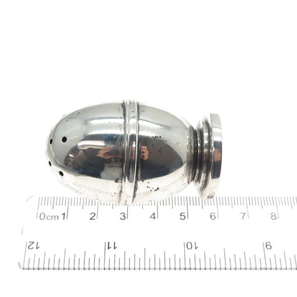 830S Silver Antique Scandinavian Egg Oxidized Salt / Pepper Shaker