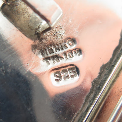 925 Sterling Silver Vintage Mexico Modernist Yin Yang Pin Brooch / Pendant