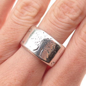 Jes Maharry 925 Sterling Silver Vintage Grow Strong Wide Band Ring Size 9.25
