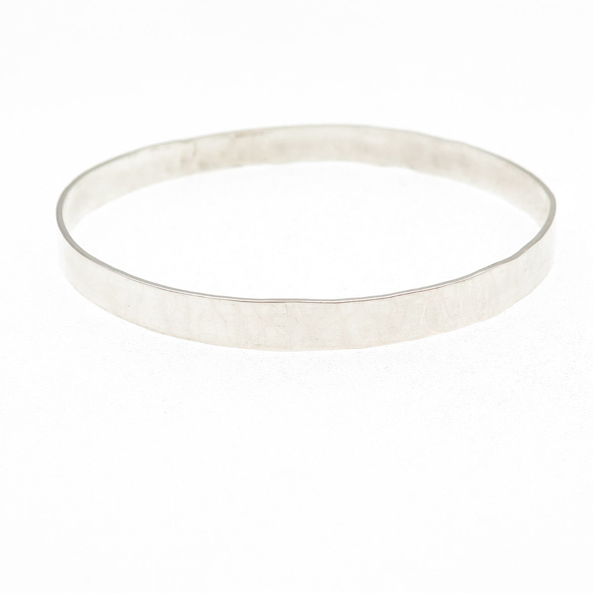 835 Silver Vintage 1969 NRO Sweden Modernist Hammered Bangle Bracelet 8.5"