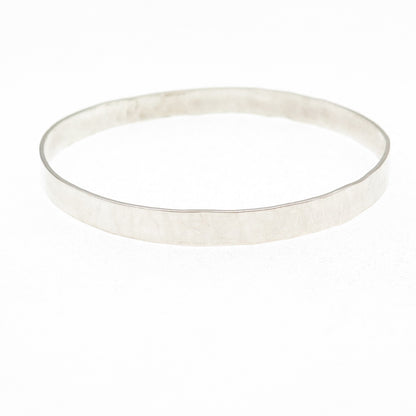 835 Silver Vintage 1969 NRO Sweden Modernist Hammered Bangle Bracelet 8.5"