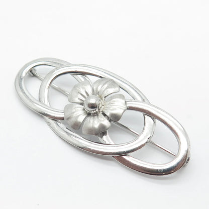925 Sterling Silver Vintage Floral Pin Brooch