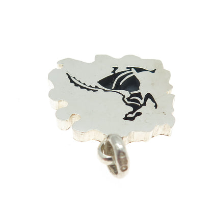 JMD GUEZ JUANA 980 Silver Vintage Mexico Taxco Hand Made Woman Tribal Pendant