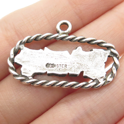 MAISELS INDIAN TRADING 925 Sterling Silver Vintage Universal Studious Pendant