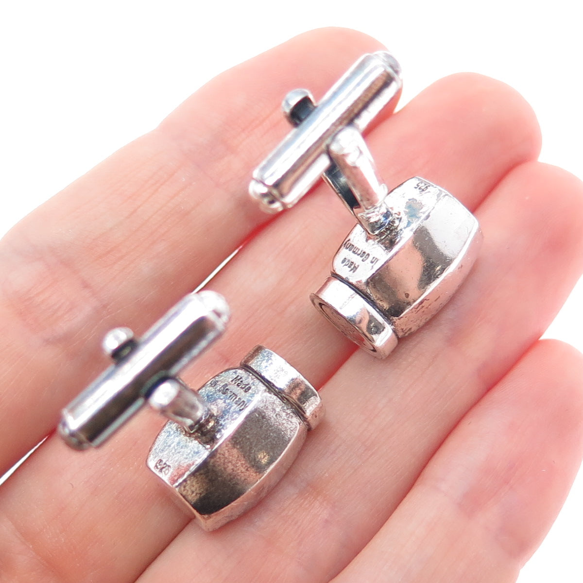 925 Sterling Silver Vintage Germany Langnese Honig Honey Oxidized Cufflinks