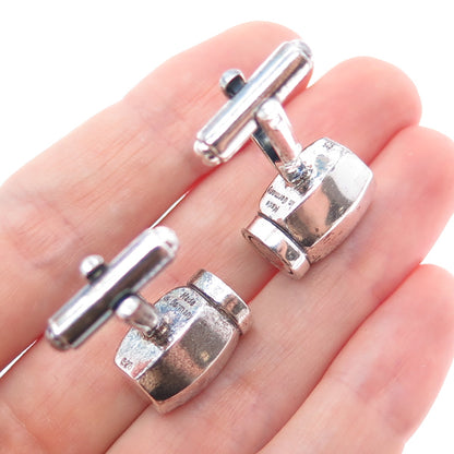 925 Sterling Silver Vintage Germany Langnese Honig Honey Oxidized Cufflinks