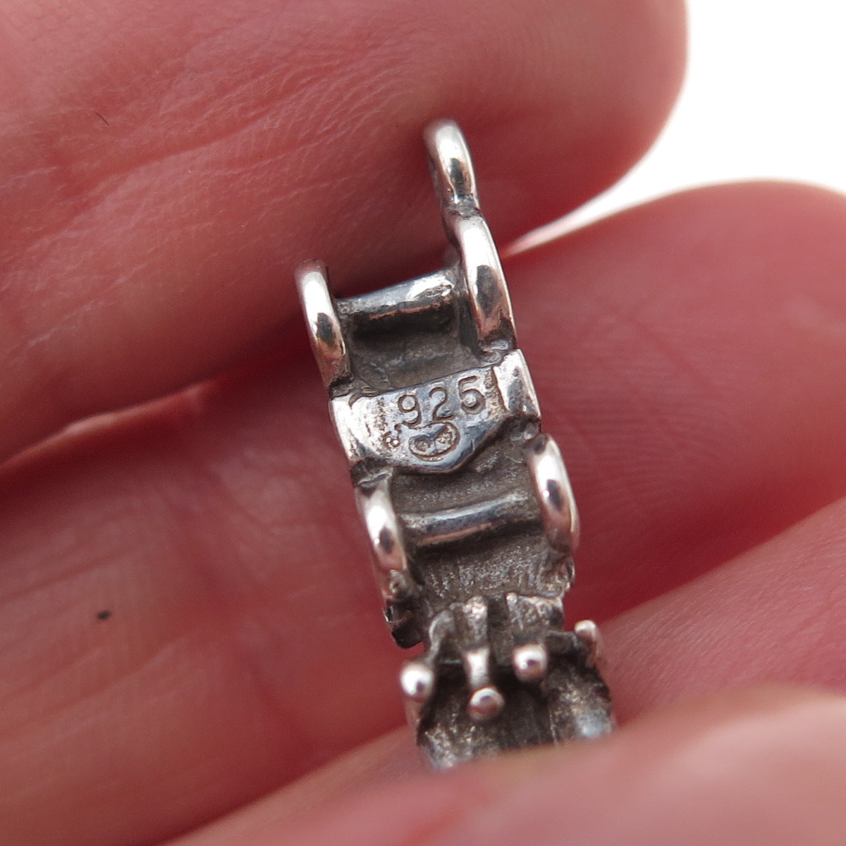 925 Sterling Silver Vintage Carriage Oxidized 3D Charm Pendant