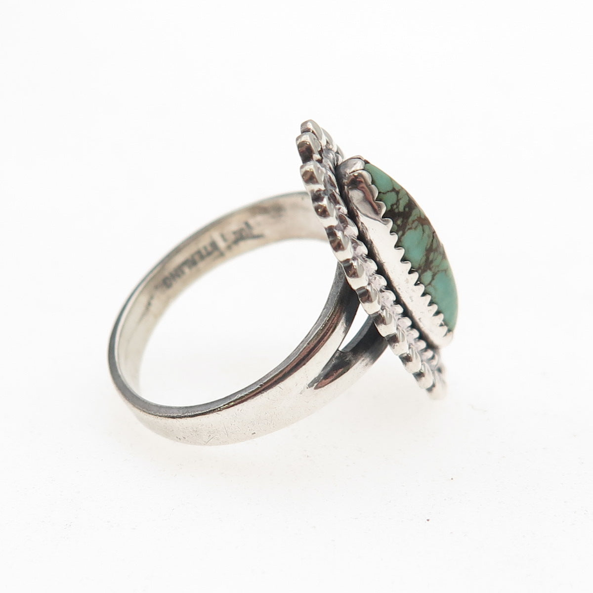 Bell Trading Post Old Pawn 925 Sterling Silver Vintage Turquoise Ring Size 5.5