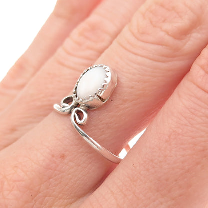 Old Pawn 925 Sterling Silver Vintage Southwestern MOP Tribal Ring Size 7.75