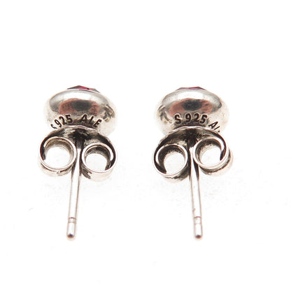 Pandora 925 Sterling Silver Red Crystal January Birthstone Stud Earrings