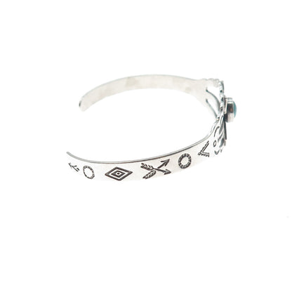 Old Pawn 925 Sterling Vintage Bisbee Turquoise Arrow Adjustable Bracelet 5.25"