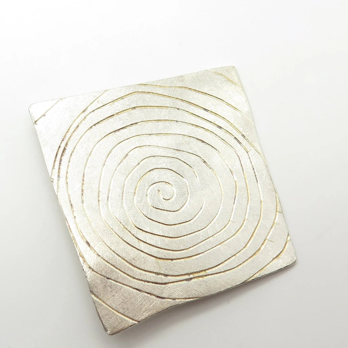 925 Sterling Silver Vintage Spiral Pin Brooch